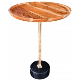 okrągły drewniany stolik